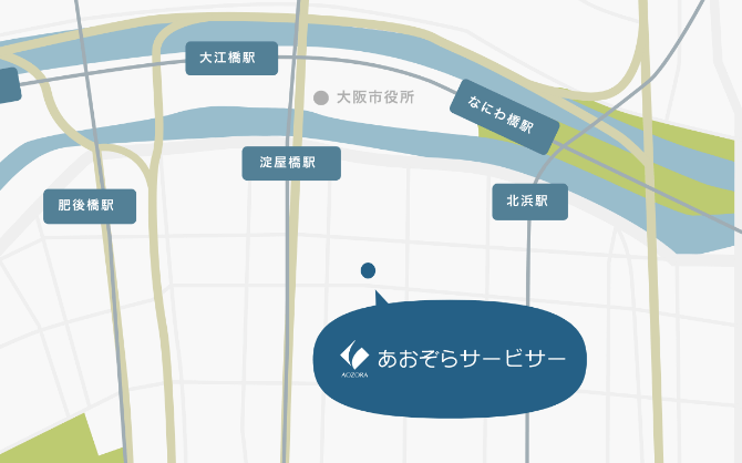 大阪事務所所在地の地図